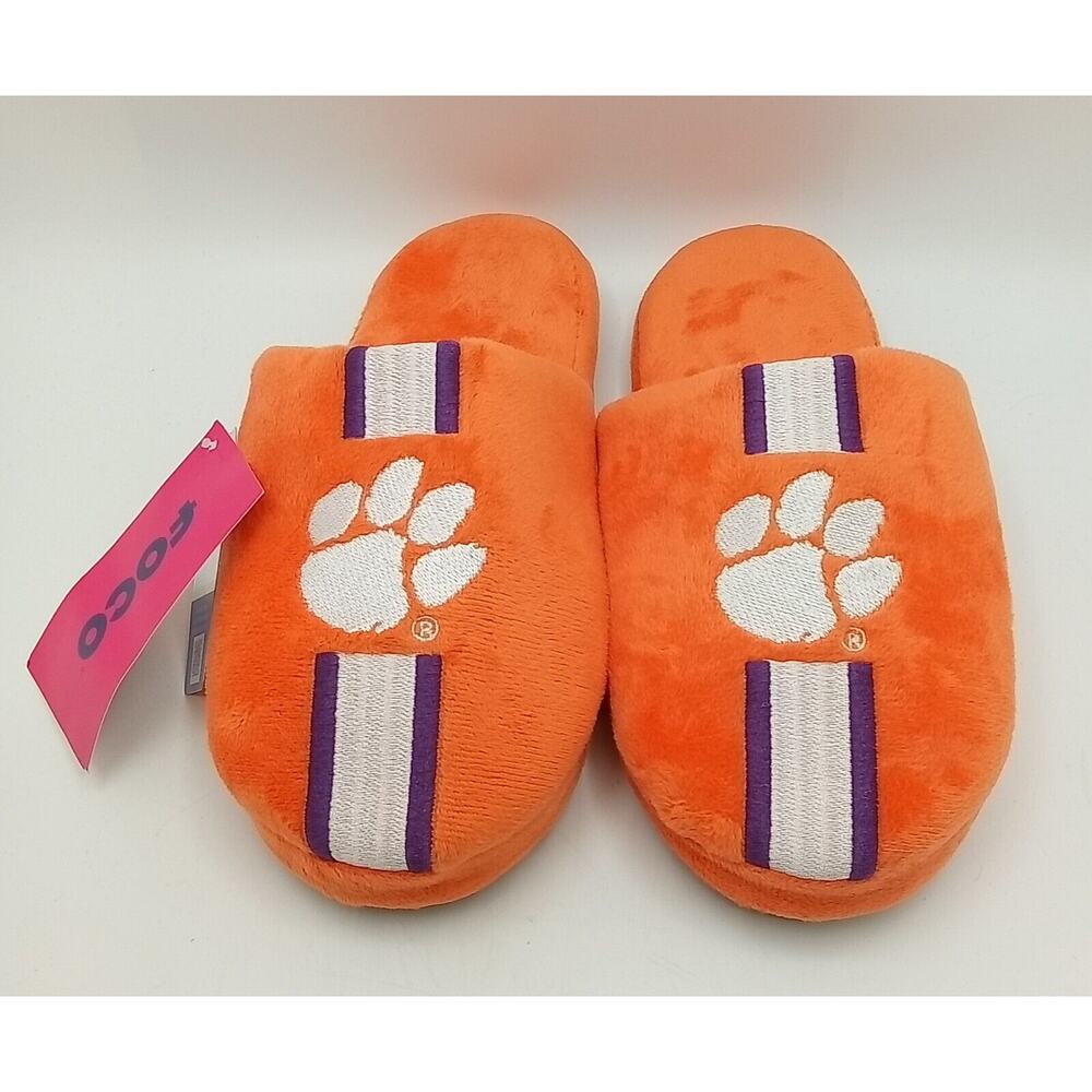 Foco Memory Foam Slide Slippers NCAA Clemson Tigers Kids Large (5-6)